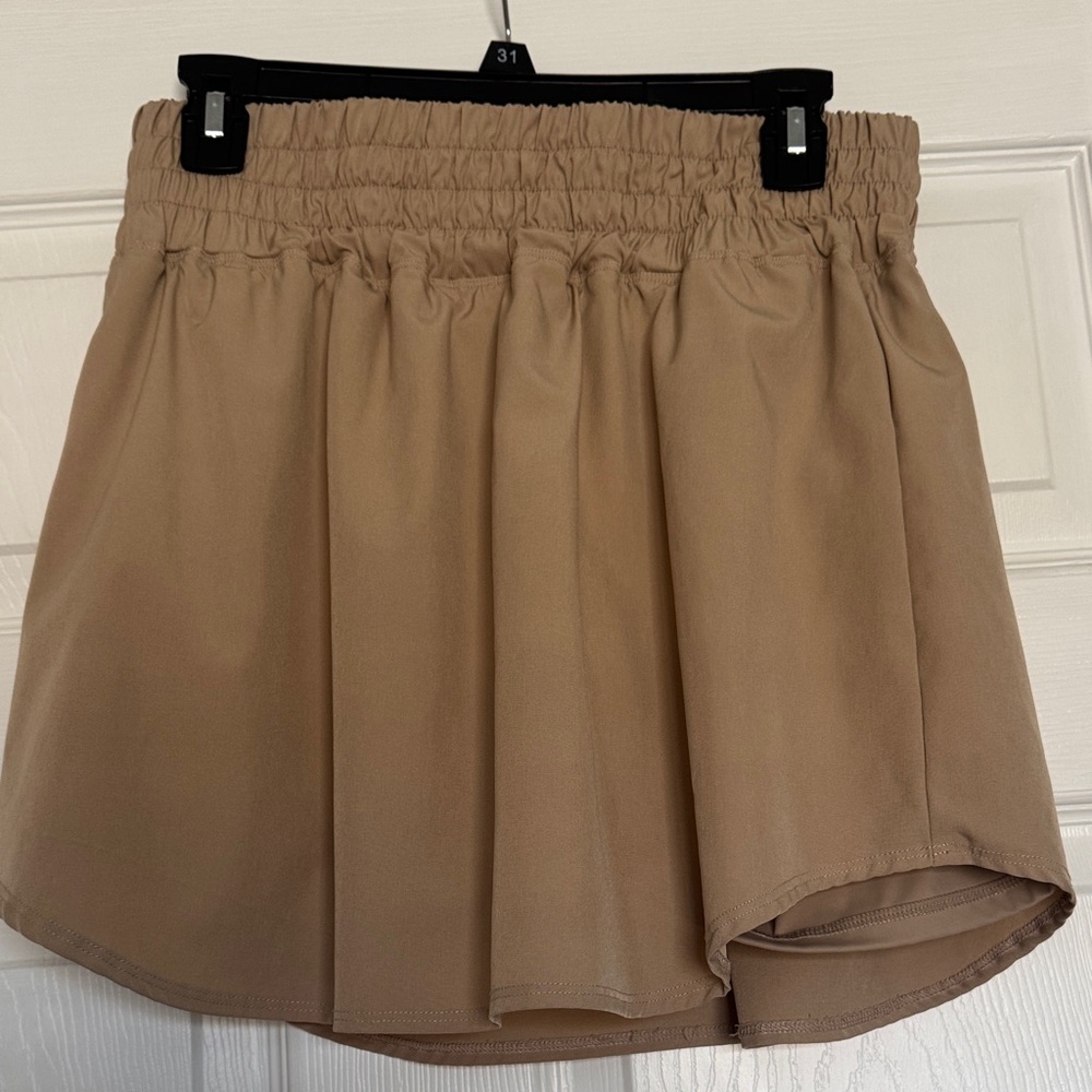 Beige Elastic-Waist Women’s Skirt
